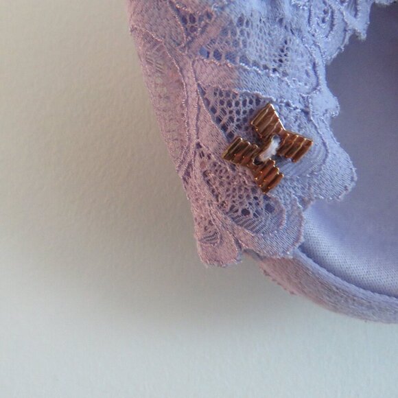 SAVAGE X FENTY Not Sorry Unlined Lace Balconette Bra in Purple Lavender Size 32C - Picture 6 of 14